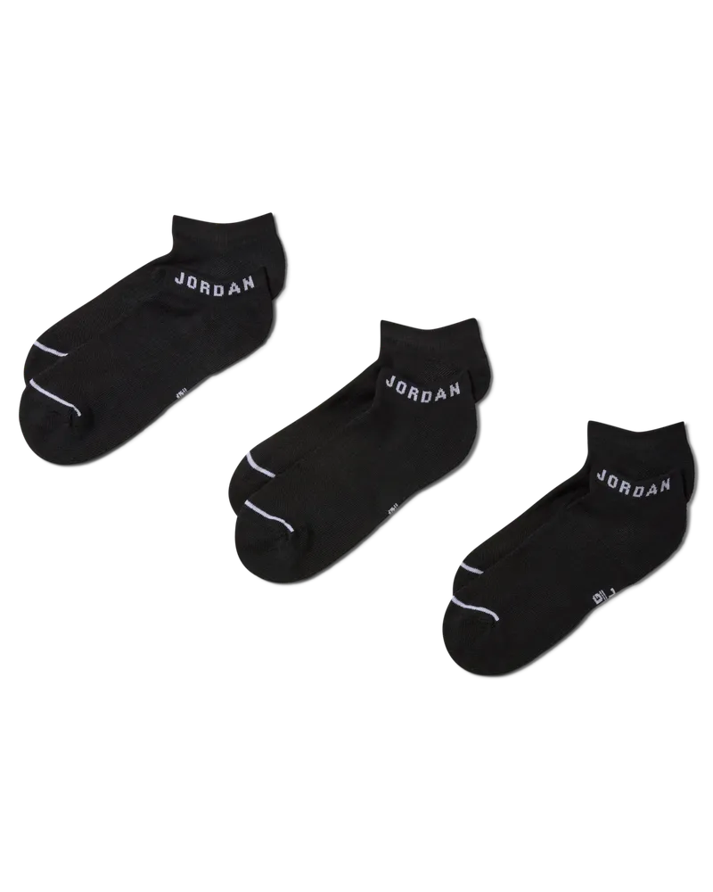 Jordan Everyday No-Show-Socken für jeden Tag (3 Paar) - Schwarz Schwarz