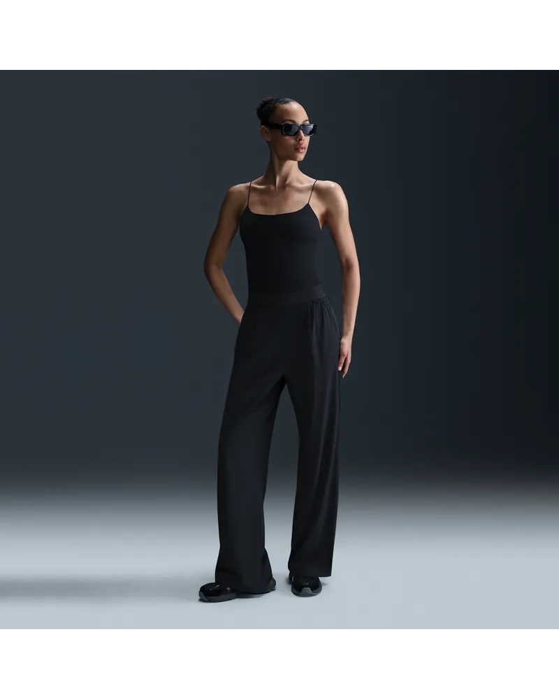 Nike 24.7 PerfectStretch Dri-Fit-Hose mit hohem Bund und weitem Bein (Damen) - Schwarz Schwarz
