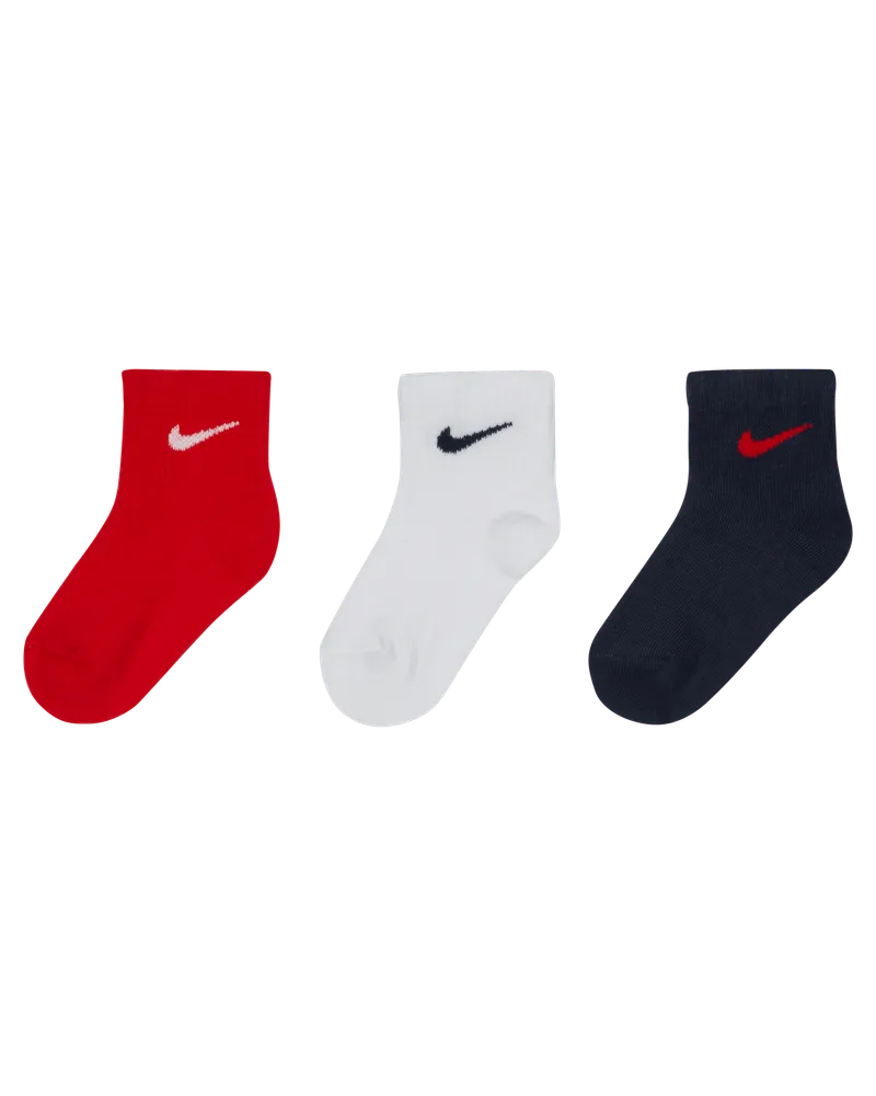 Nike Swoosh rutschfeste Knöchelsocken (Babys, 3 Paar) - Multi-Color Multi-color