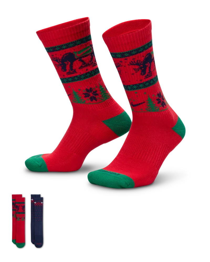 Nike Everyday Plus Cushioned Winter Wonderland Crew-Socken (2 Paar) - Multi-Color Multi-color