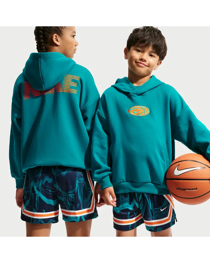 Nike Basketball-Hoodie mit Dri-FIT-Technologie (ältere Kinder) - Blau Blau