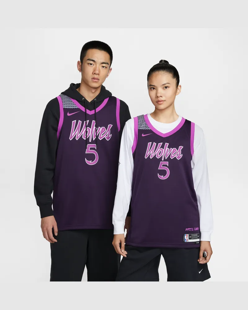 Nike Anthony Edwards Minnesota Timberwolves City Edition  NBA Swingman Trikot für Herren - Lila Lila