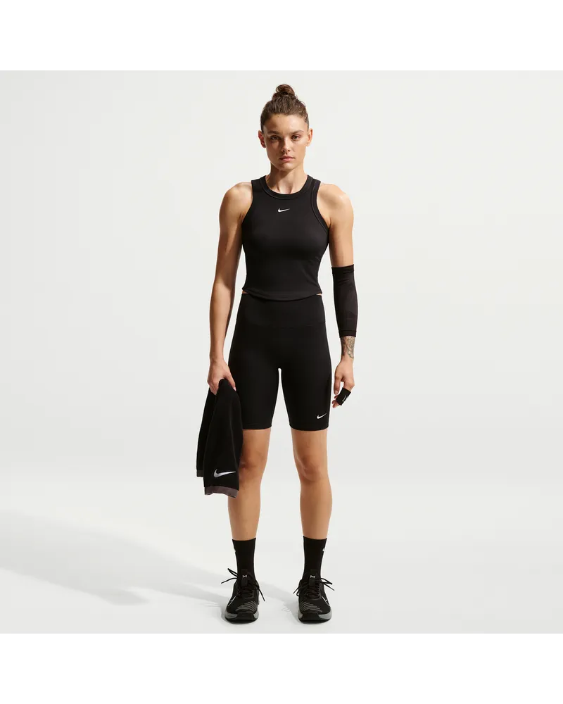 Nike One Bike Shorts mit hohem Taillenbund für Damen (ca. 20,5 cm) - Schwarz Schwarz