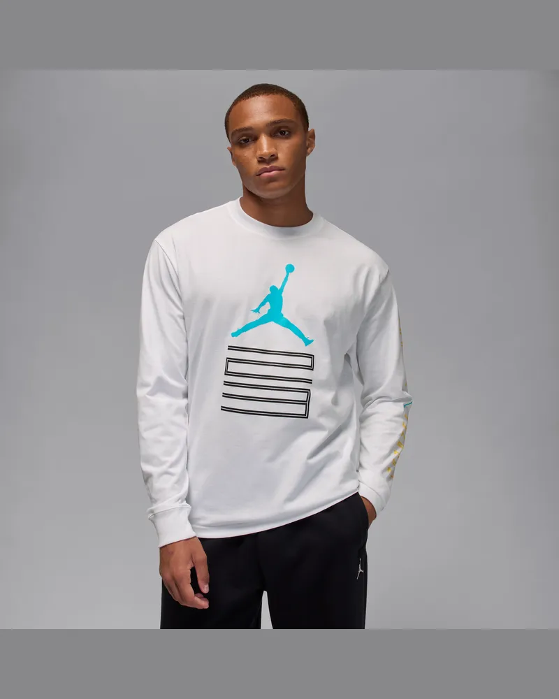Jordan Brooklyn AJ11 Longsleeve mit Grafik (Herren) - Weiß Weiß