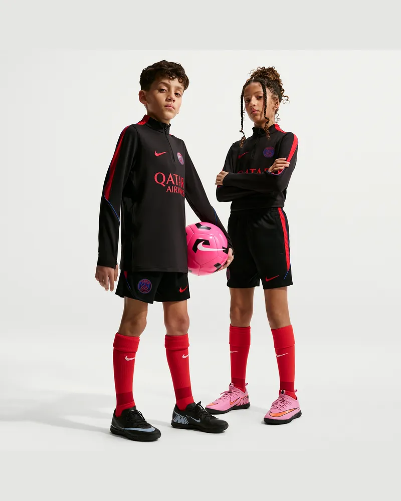 Nike Paris Saint-Germain Strike  Dri-FIT Strick-Fußballshorts (ältere Kinder) - Schwarz Schwarz