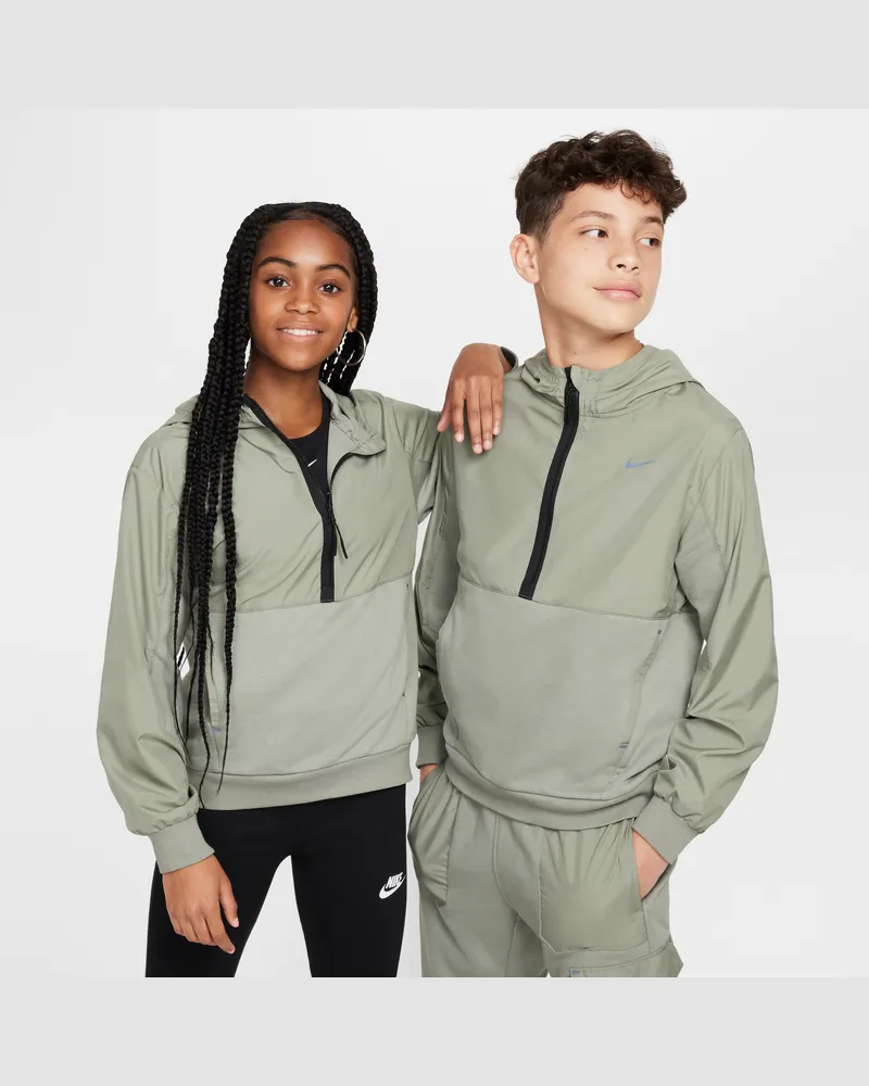 Nike City Utility EasyOn Fleece-Hoodie mit Halbreißverschluss (ältere Kinder) - Grau Grau
