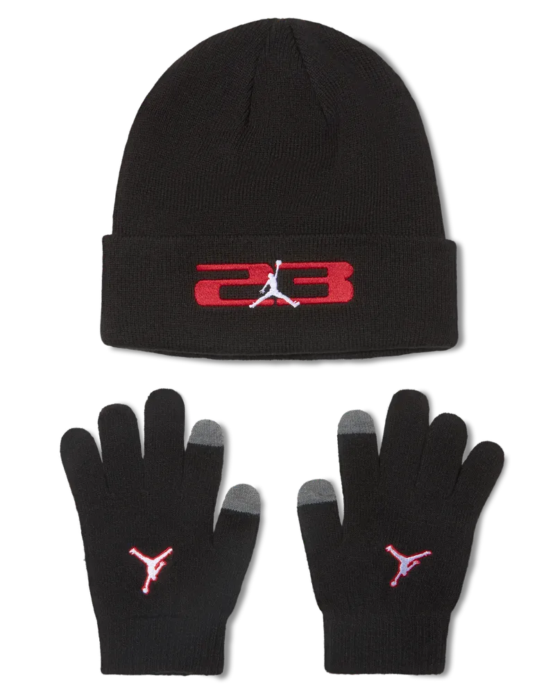 Jordan 23 Set aus Beanie und Handschuhen (ältere Kinder) - Schwarz Schwarz