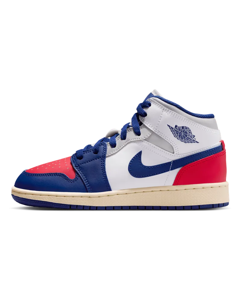 Jordan Air  1 Mid Schuh für ältere Kinder - Weiß Weiß