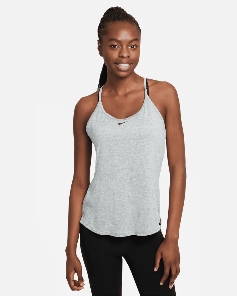 Nike Dri-FIT One Elastika Tanktop mit Standard-Passform für Damen - Grau Grau