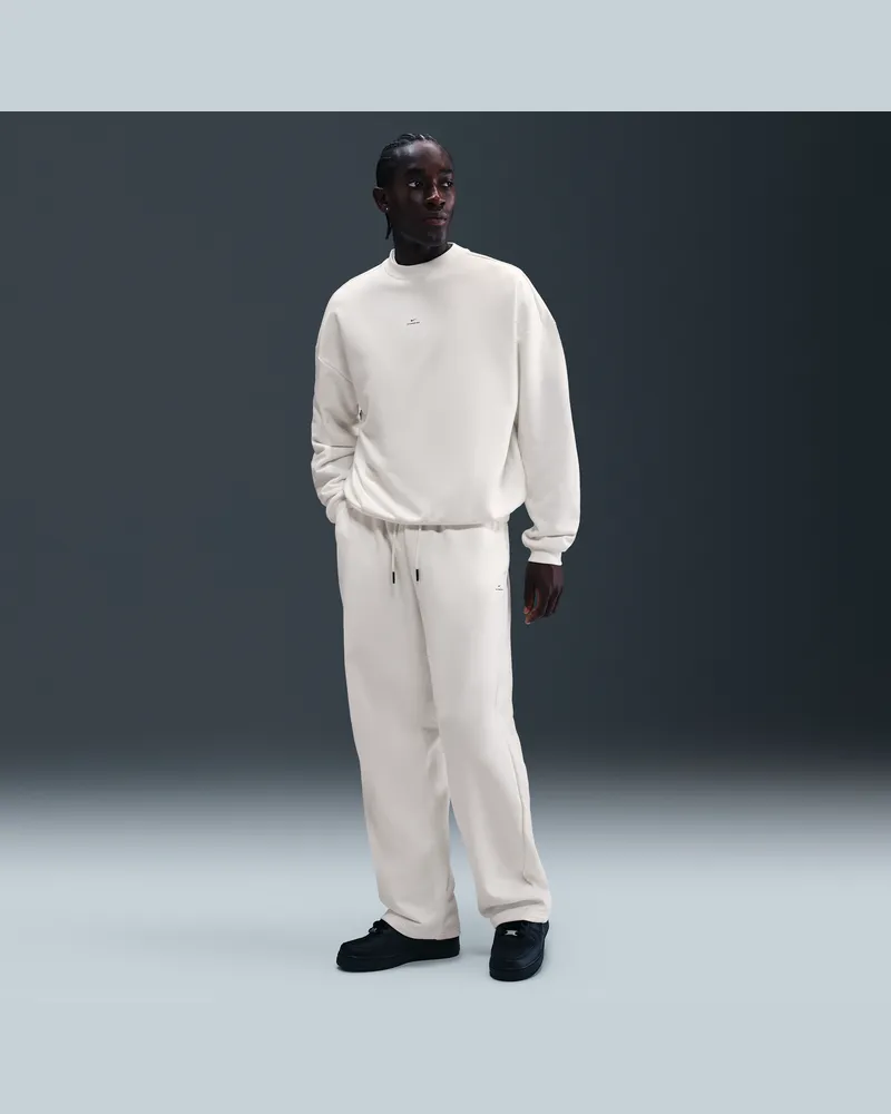 Nike Standard Issue angeraute Therma-FIT-Basketballhose mit offenem Saum (Herren) - Weiß Weiß