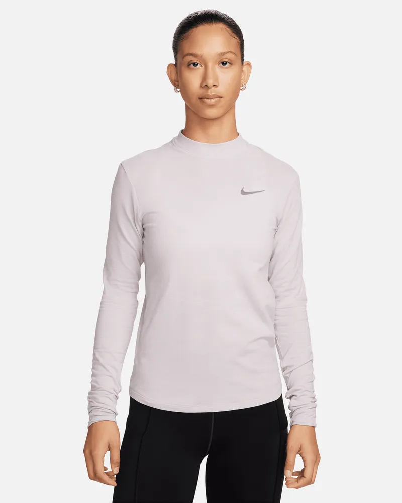 Nike Swift Dri-FIT Longsleeve-Laufshirt mit Stehkragen für Damen - Lila Lila