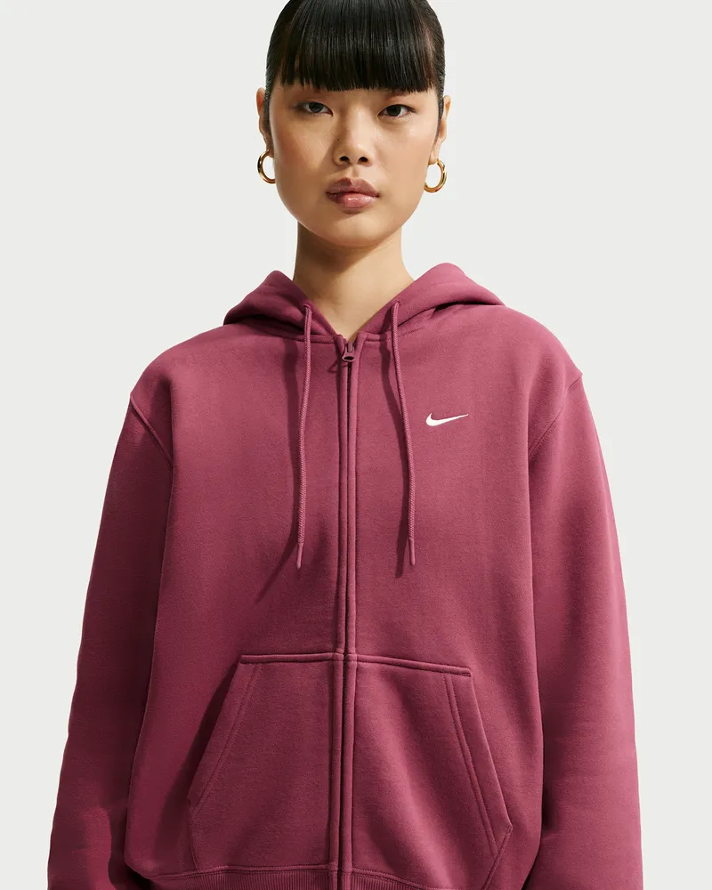 Nike Studio Fleece mittelschwere Kapuzenjacke (Damen) - Rot Rot