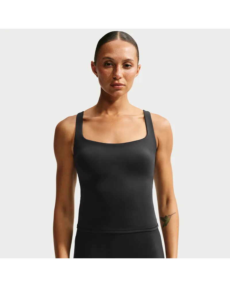 Nike SKIMS Matte Tanktop mit Karree-Ausschnitt (Damen) - Schwarz Schwarz