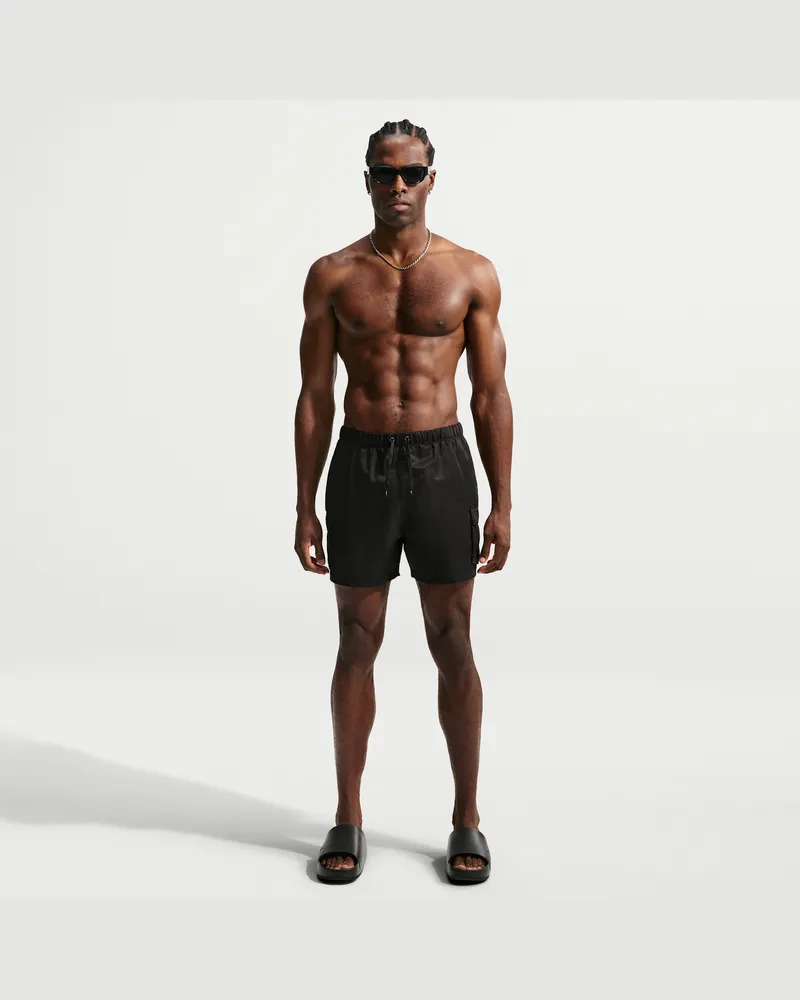 Nike Swim Voyage Essential Volley Badeshorts mit integriertem Slip (ca. 12,5 cm, Herren) - Schwarz Schwarz