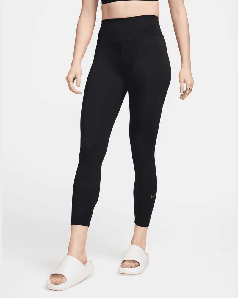 Nike One 7/8-Leggings mit hohem Bund für Damen - Schwarz Schwarz