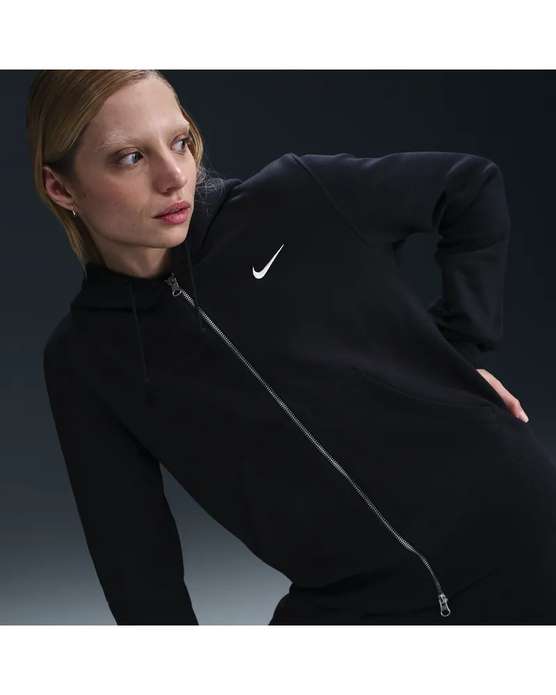 Nike Sportswear Phoenix Oversize-Fleece-Hoodie mit durchgehendem Reißverschluss (Damen) - Schwarz Schwarz