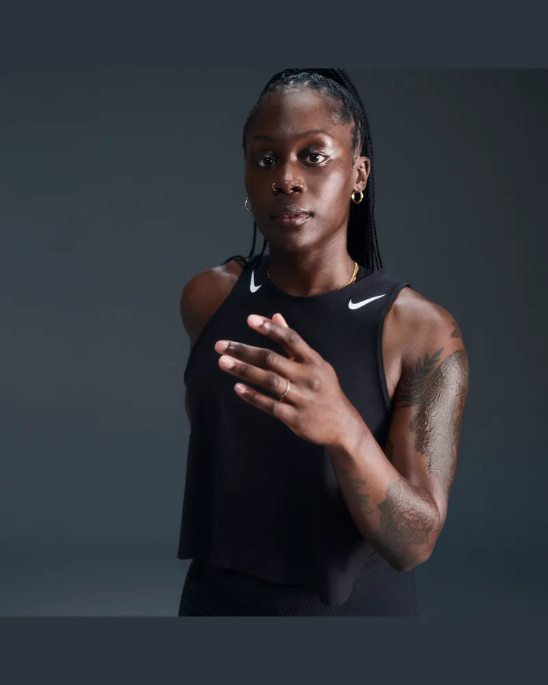 Nike AeroSwift Dri-FIT-ADV-Lauf-Tanktop im Crop-Design für Damen - Schwarz Schwarz