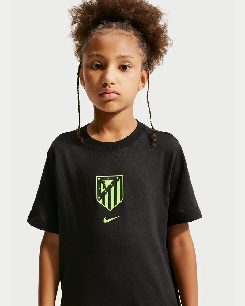 Nike Atlético Madrid  Fußball-T-Shirt (ältere Kinder) - Schwarz Schwarz