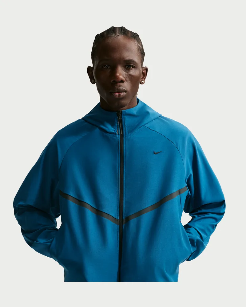 Nike Tech Shori Windrunner-Strickjacke mit durchgehendem Reißverschluss (Herren) - Blau Blau