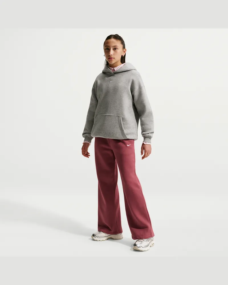 Nike Studio Fleece Hose mit offenem Saum (Mädchen) - Rot Rot