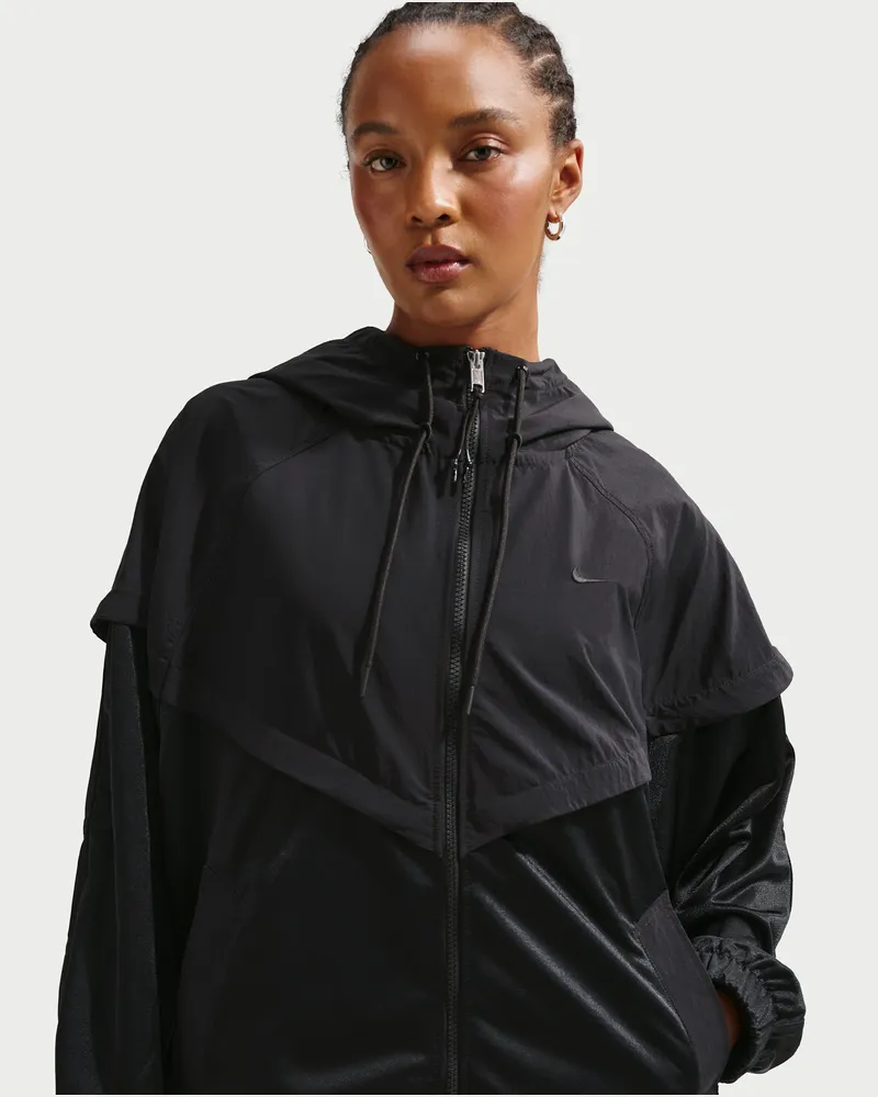 Nike Oversize-Windrunner-Jacke (Damen) - Schwarz Schwarz