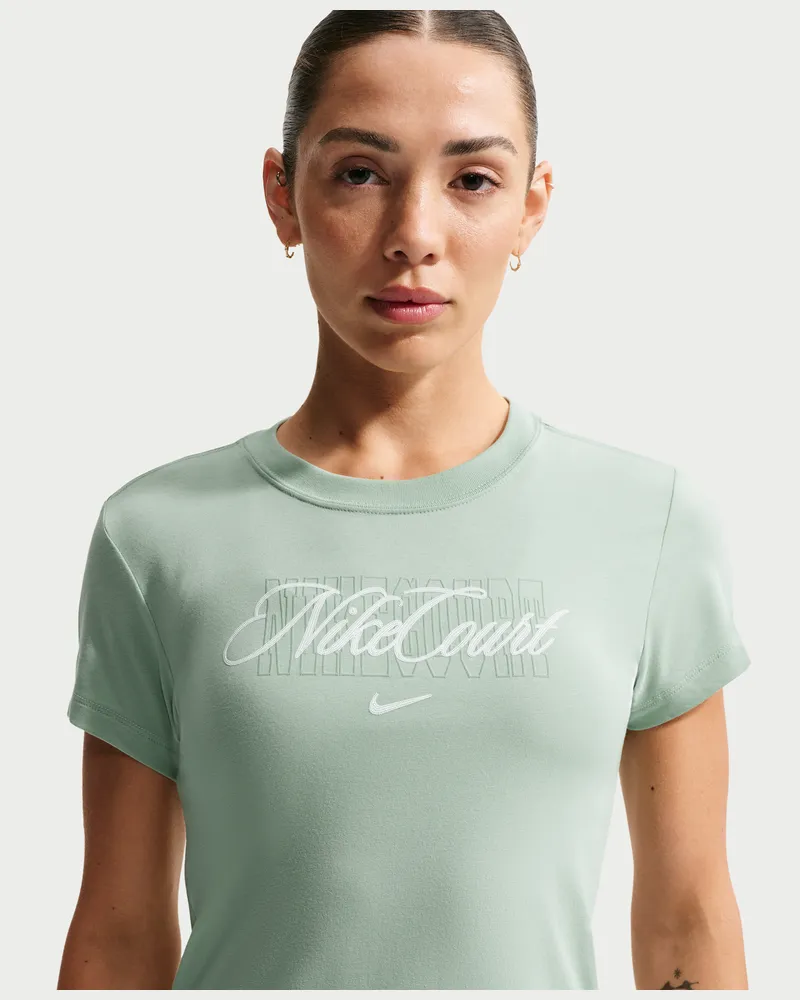 Nike Court Heritage Tennis Kurzarmshirt (Damen) - Grün Grün