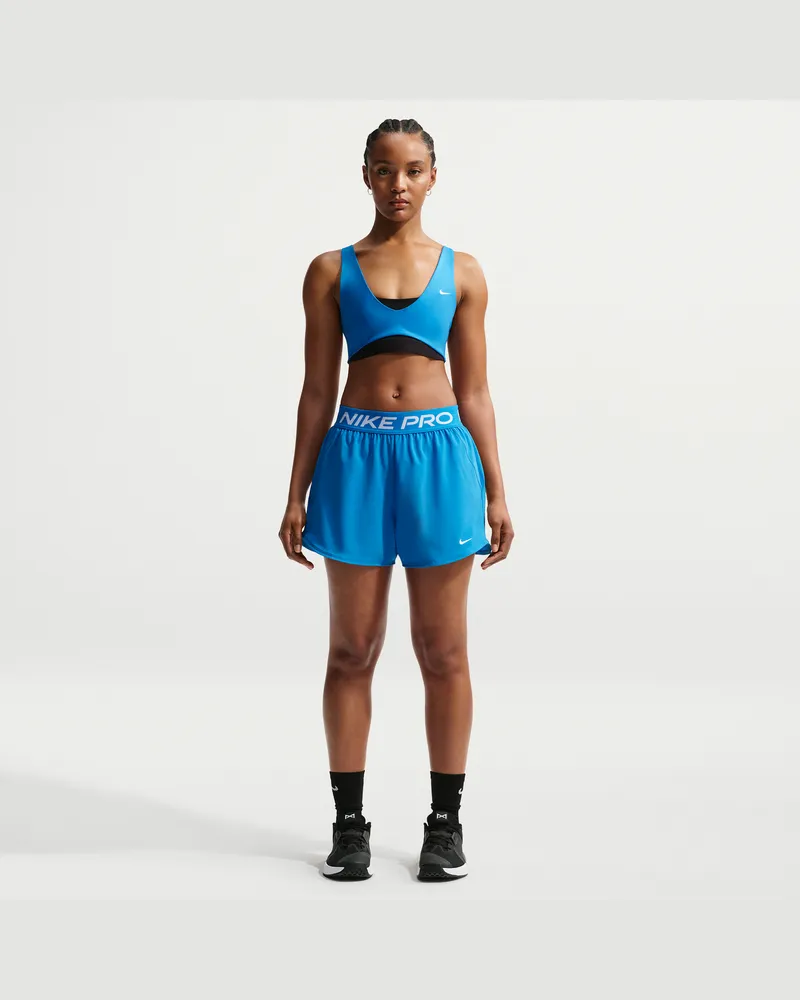 Nike Pro 2-in-1-Shorts für Damen - Blau Blau
