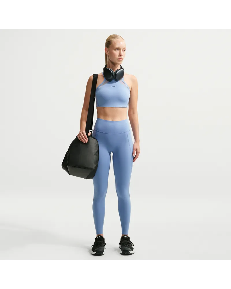 Nike Universa Leggings in voller Länge mit hohem Bund und ohne Frontnaht (Damen) - Blau Blau