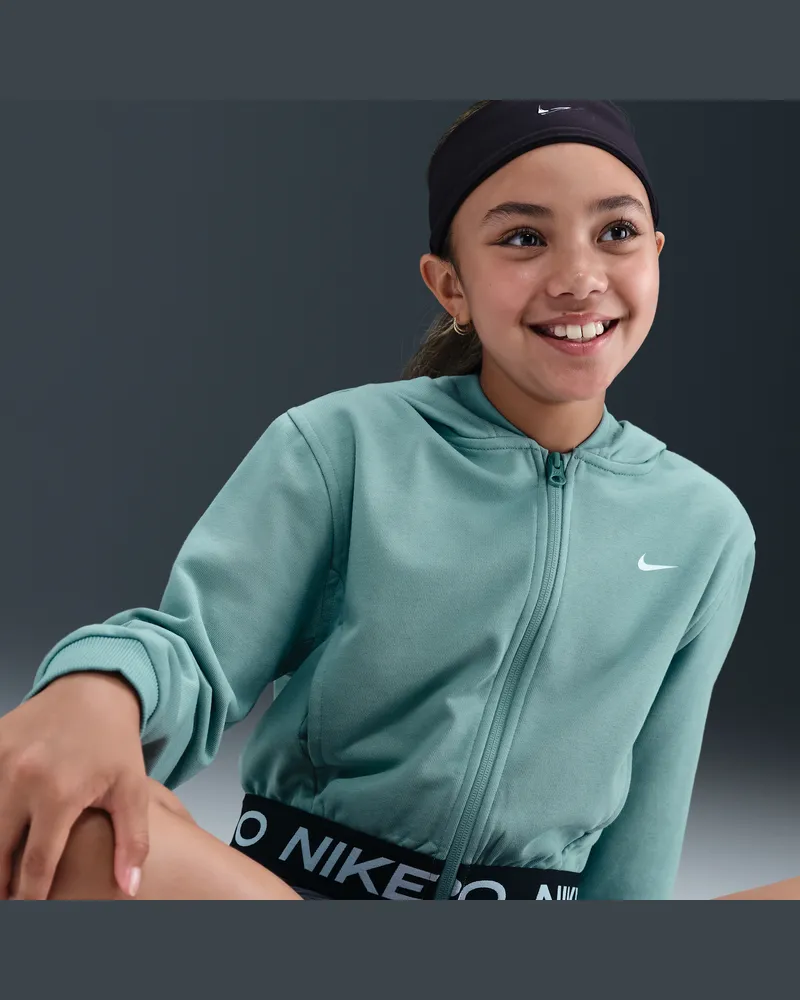 Nike Pro Fleece Dri-FIT-Kapuzenjacke (ältere Kinder) (Mädchen) - Grün Grün