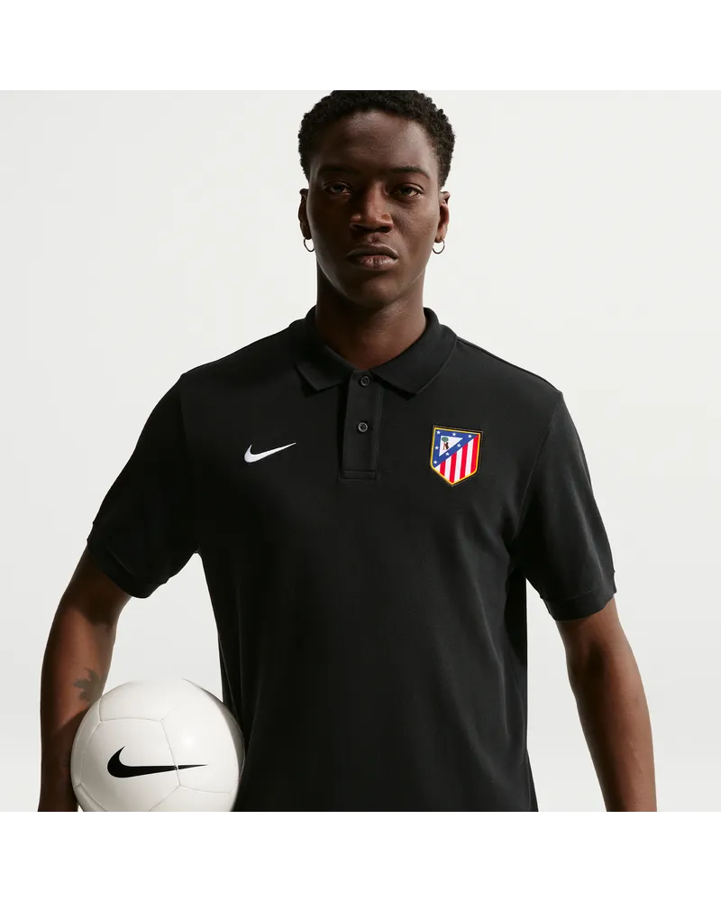 Nike Atlético Madrid Club  Football Poloshirt (Herren) - Schwarz Schwarz