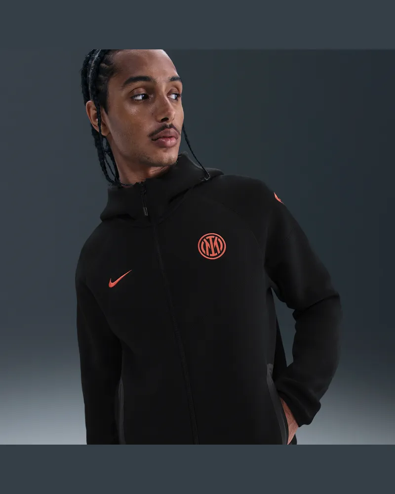 Nike Inter Mailand Tech Windrunner  Total 90 Football Fleece-Hoodie (Herren) - Schwarz Schwarz