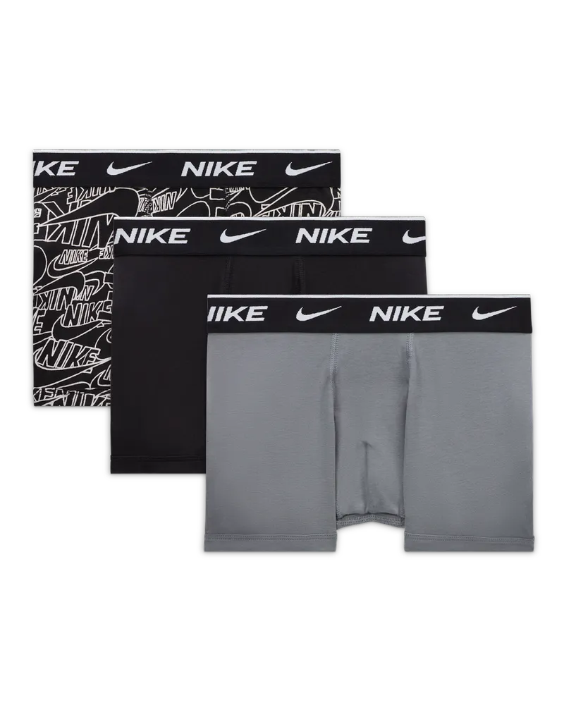 Nike Everyday Boxershorts aus Baumwolle mit Print (ältere Kinder, 3er-Pack) - Grau Grau
