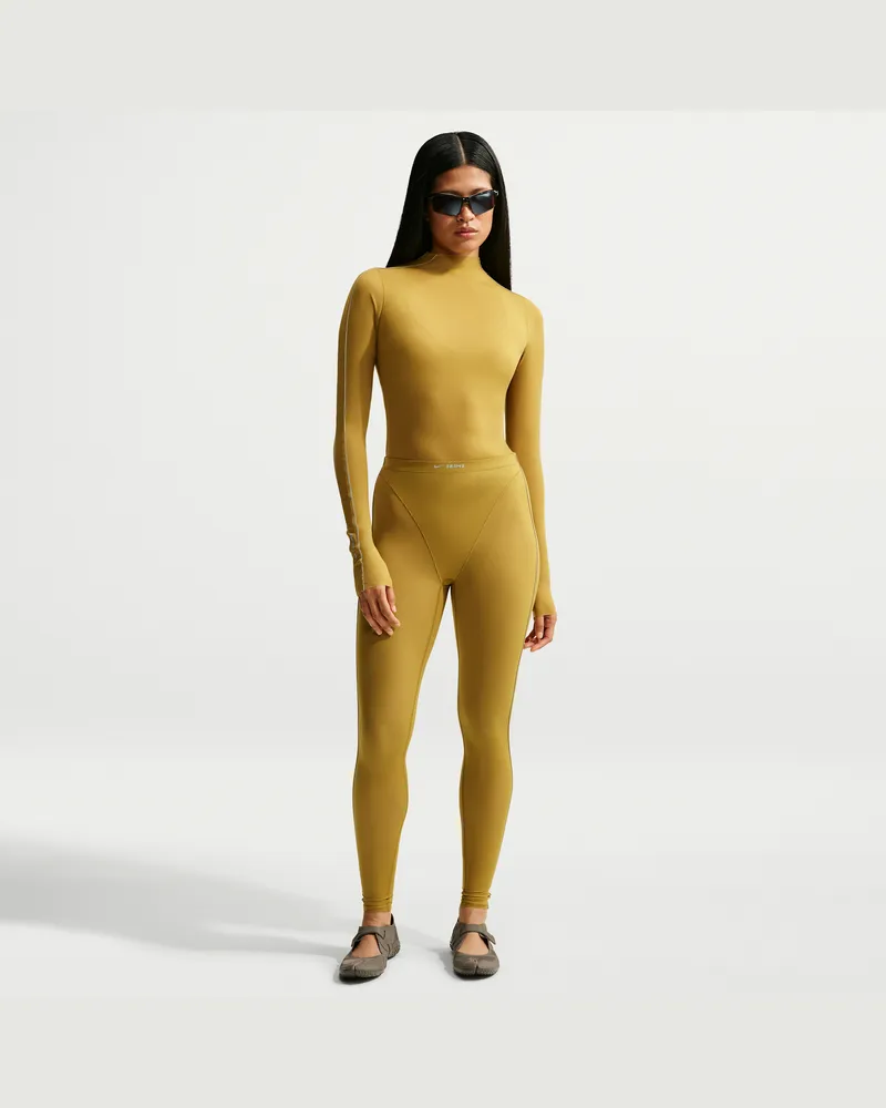 Nike SKIMS Weightless Leggings mit hohem Bund und V-Panel (Damen) - Gelb Gelb