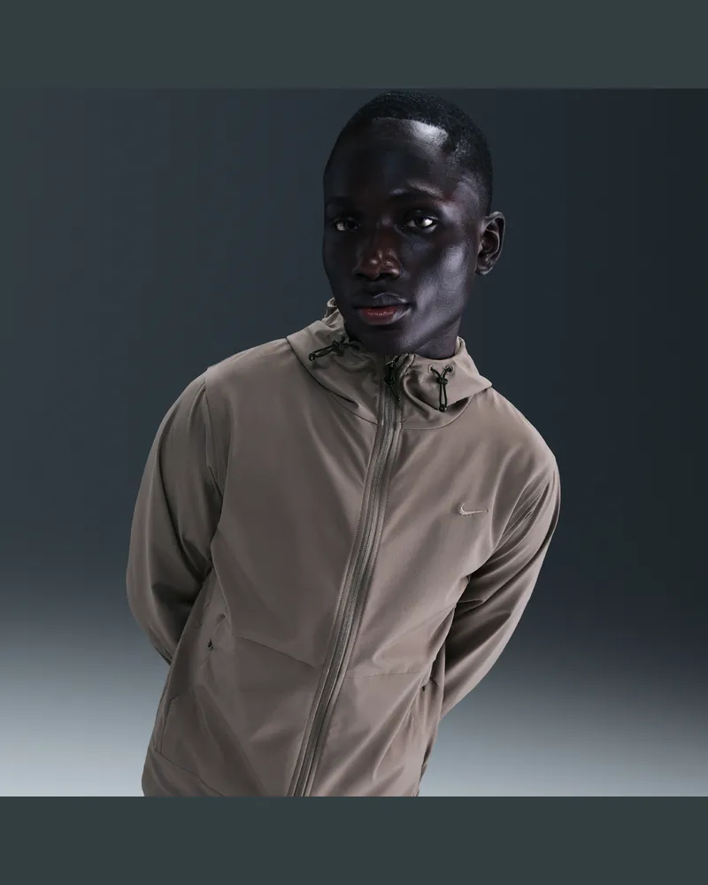 Nike Unlimited vielseitige Repel-Jacke mit Kapuze für Herren - Grau Grau