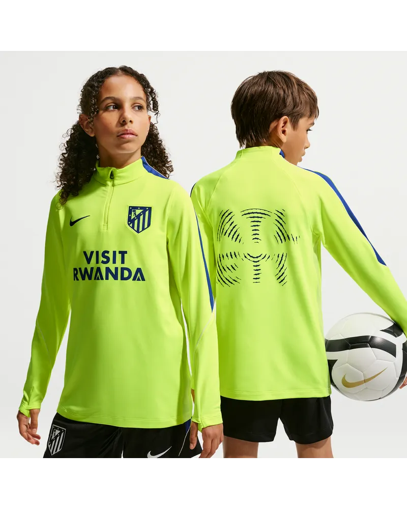 Nike Atlético Madrid Strike  Dri-FIT Fußball-Drill-Oberteil aus Strickmaterial (ältere Kinder) - Gelb Gelb