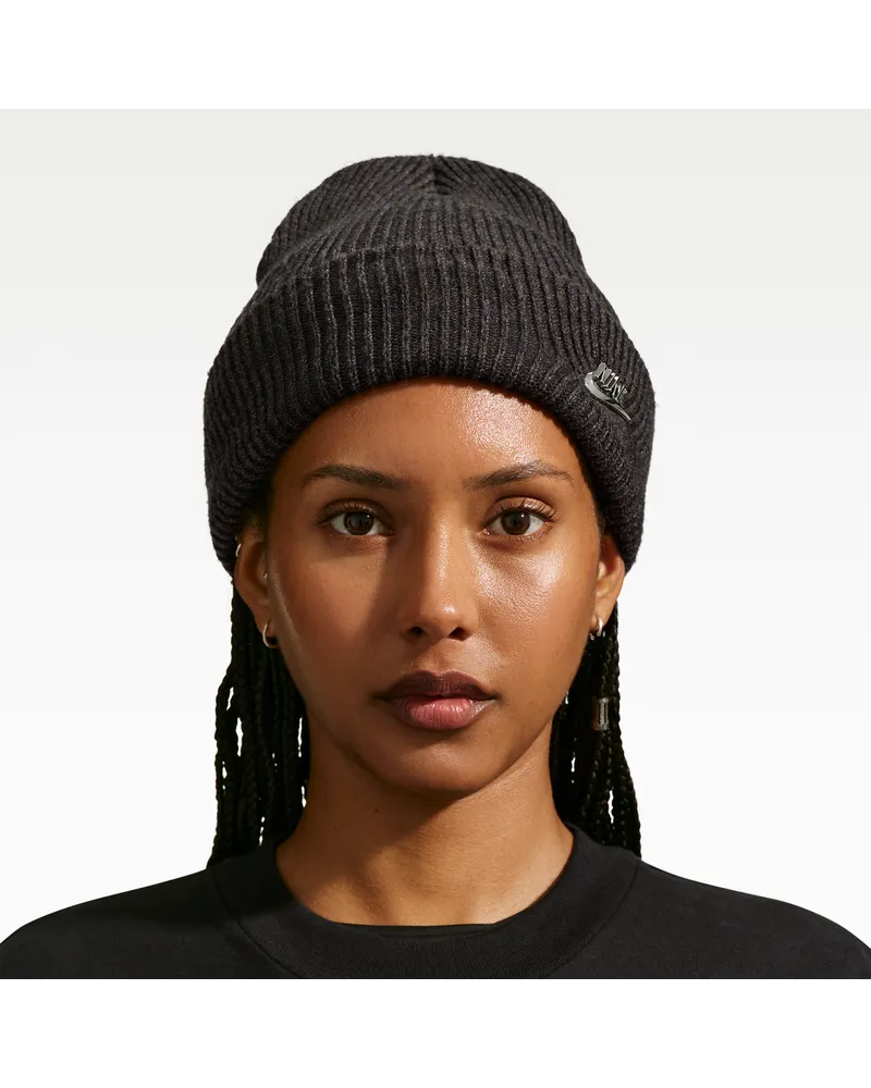 Nike Peak Metal Futura Beanie mit hohem Bündchen - Schwarz Schwarz