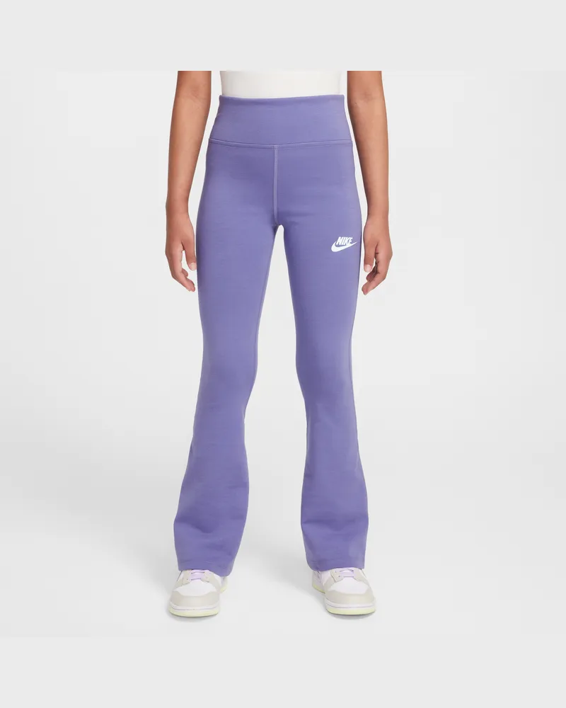 Nike Sportswear Classic Leggings mit hohem Bund und ausgestelltem Bein für Mädchen - Lila Lila