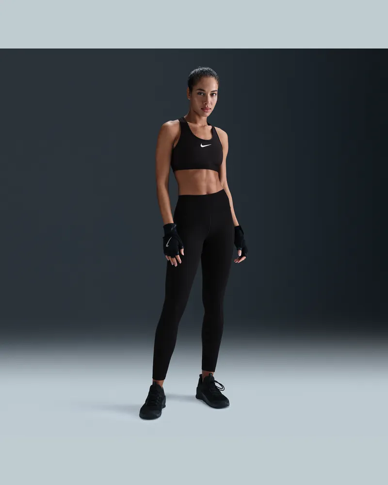 Nike One Fitted Leggings in voller Länge mit hohem Bund (Damen) - Schwarz Schwarz