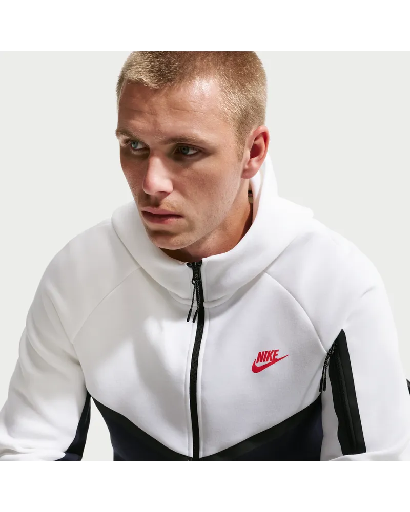 Nike Tech Windrunner-Jacke aus Fleece mit durchgehendem Reißverschluss (Herren) - Weiß Weiß