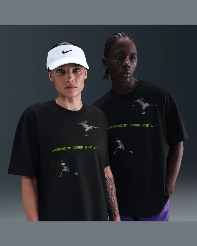 Nike Just Do It:  Tennis-T-Shirt - Schwarz Schwarz