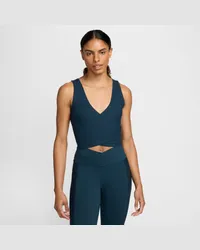 Nike One Fitted Rib Dri-FIT Kurztanktop (Damen) - Blau Blau