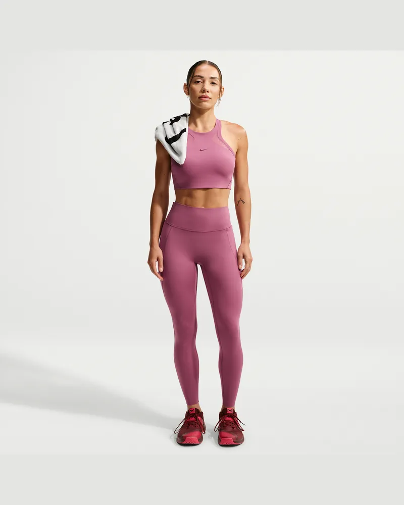 Nike Universa 7/8-Leggings mit hohem Bund und ohne Frontnaht (Damen) - Rot Rot