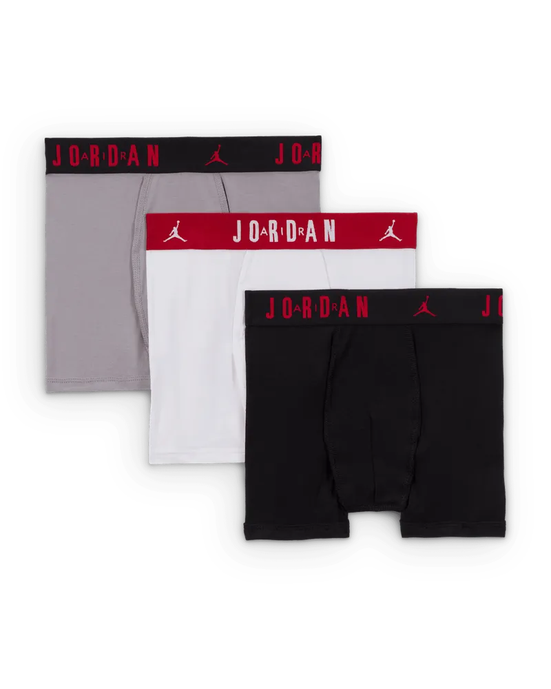 Jordan Flight Cotton Core Boxershorts für ältere Kinder (3er-Pack) - Schwarz Schwarz