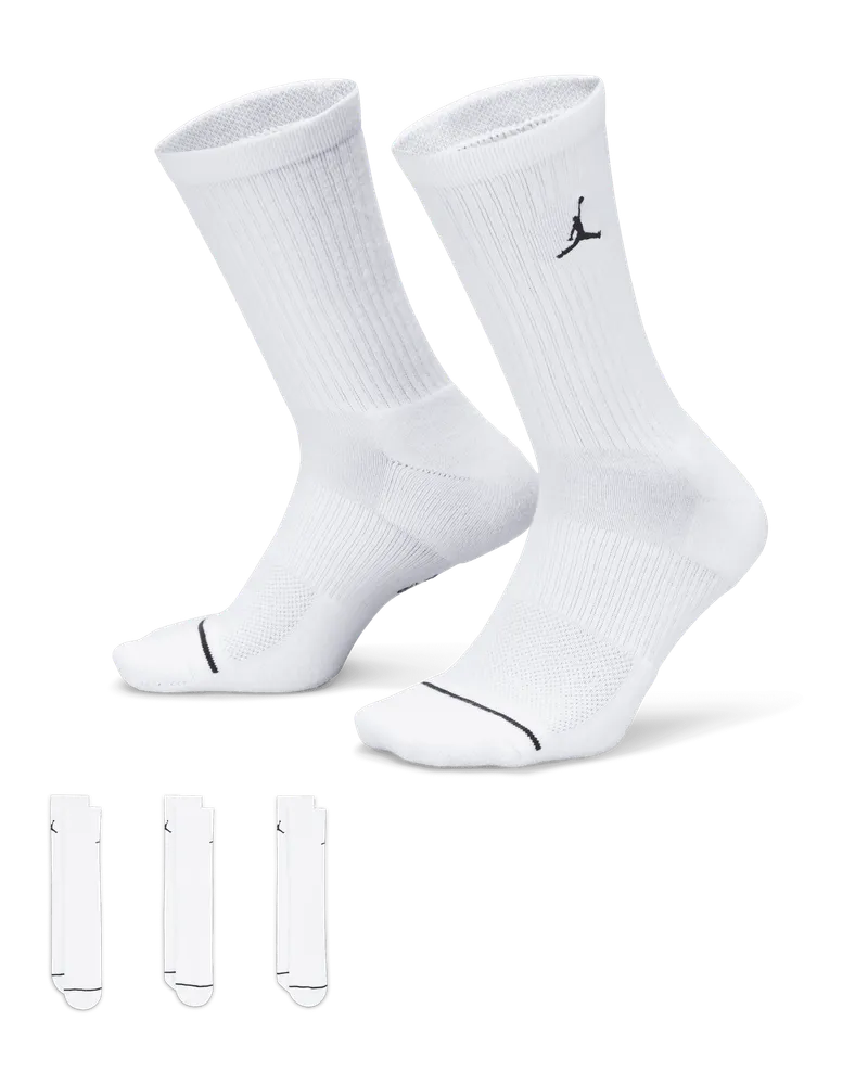 Jordan Crew-Socken für jeden Tag (3 Paar) - Weiß Weiß