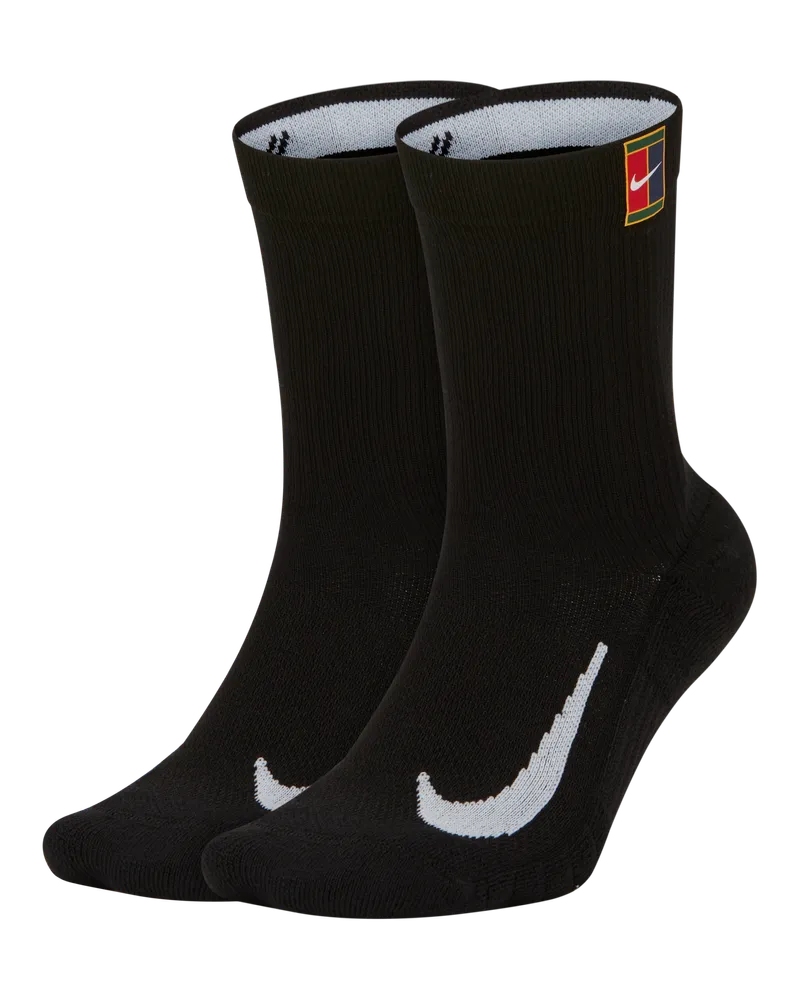Nike Court Multiplier Cushioned Tennis-Crew-Socken (2 Paar) - Schwarz Schwarz