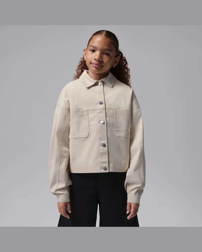 Jordan Brooklyn Twill-Jacke (ältere Kinder) - Weiß Weiß