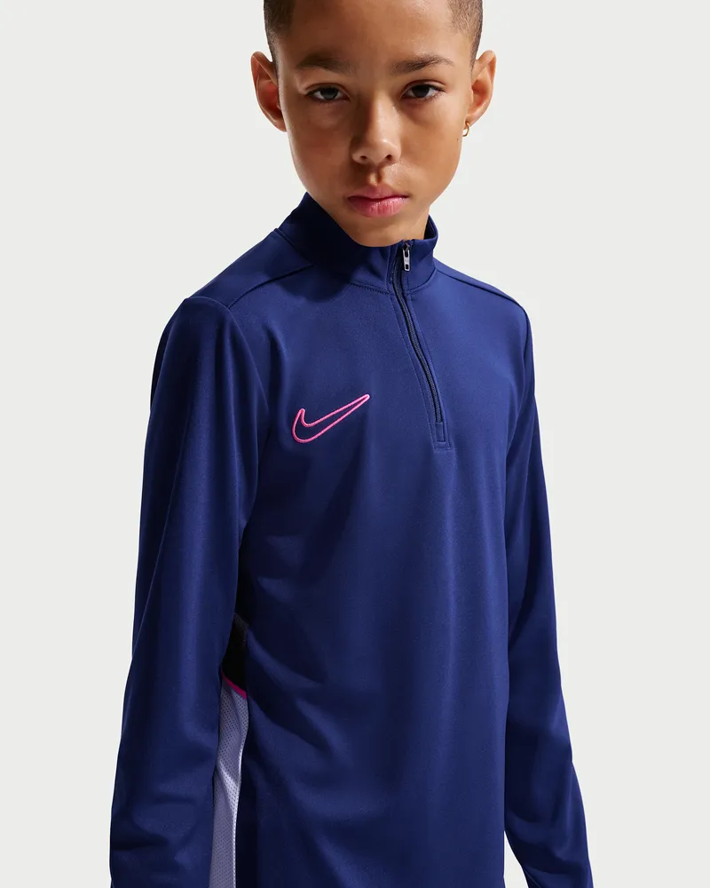 Nike Academy Dri-FIT Fußballtrainings-Longsleeve mit 1/4-Reißverschluss (ältere Kinder) - Blau Blau