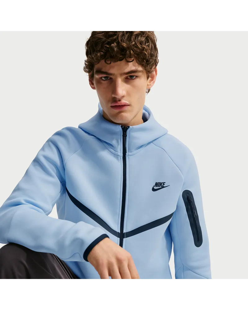 Nike Tech Windrunner-Jacke aus Fleece mit durchgehendem Reißverschluss (Herren) - Blau Blau
