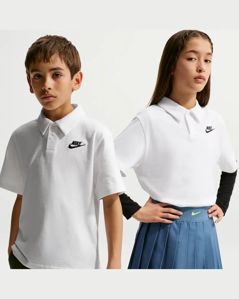 Nike Club Kurzarm-Poloshirt aus Strickmaterial (ältere Kinder) - Weiß Weiß