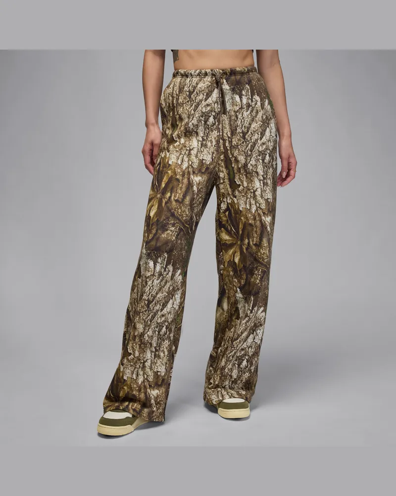 Jordan Brooklyn Fleece Hose mit offenem Saum (Damen) - Weiß Weiß